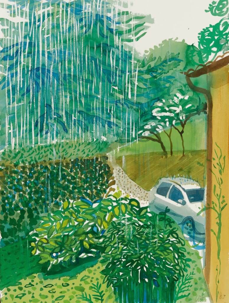 David Hockney, Lake House, Como, Rain, 2003, Sotheby’s 