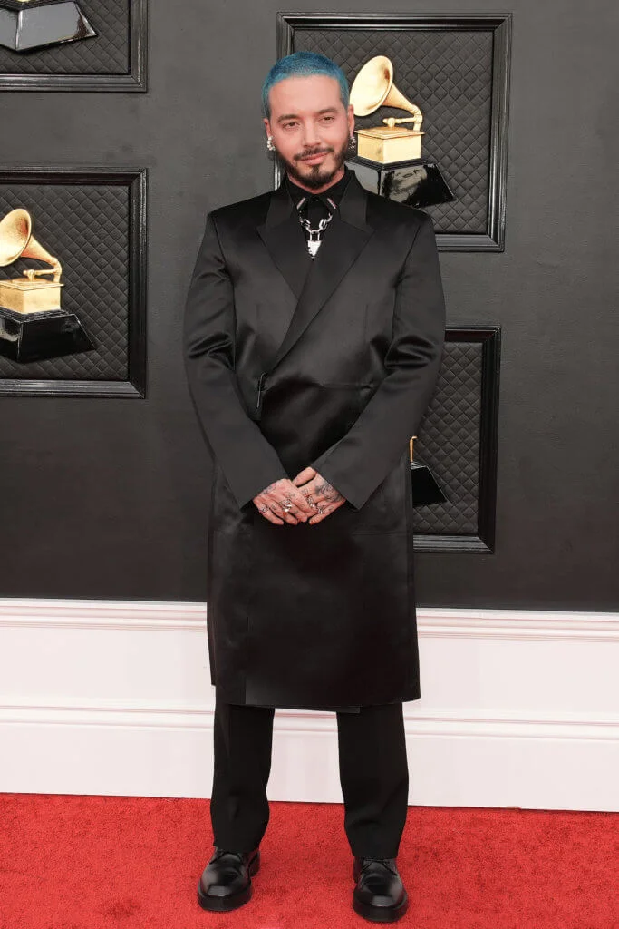 LAS VEGAS, NEVADA - APRIL 03: J Balvin attends the 64th Annual GRAMMY Awards at MGM Grand Garden Arena on April 03, 2022 in Las Vegas, Nevada. (Photo by Jeff Kravitz/FilmMagic)