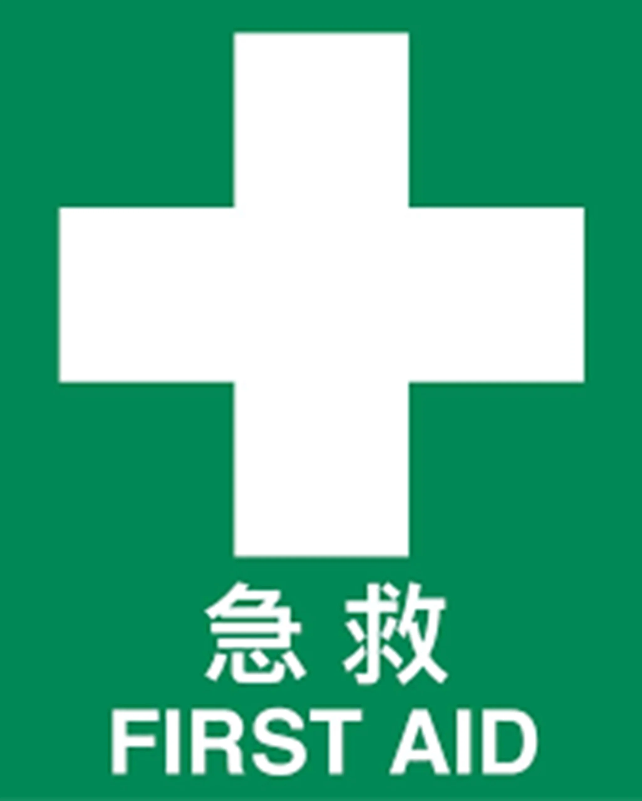 國際通行的急救標誌是由國際標準化組織（ISO）制定的「綠底白十字」。