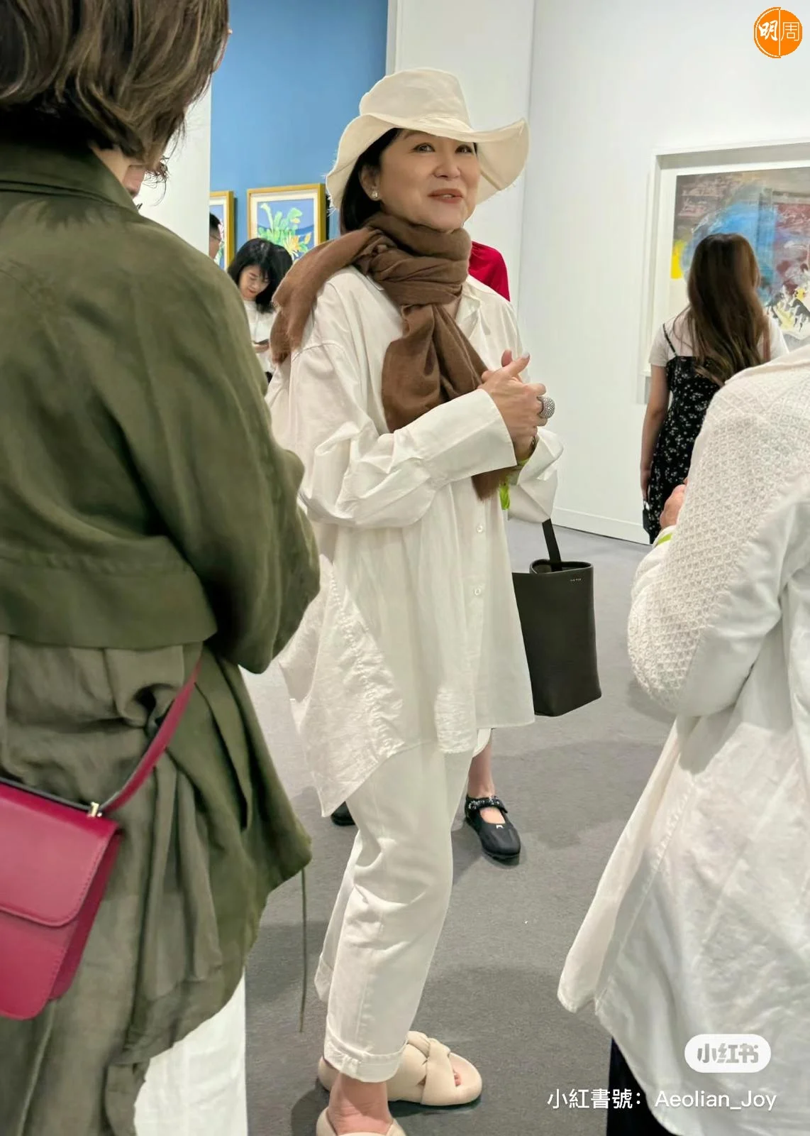 青霞去藝術展被不少網民拍下她的身影。